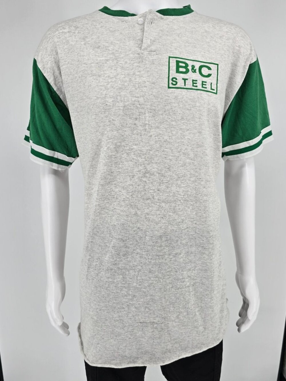 Vintage 1980s Jesco B&C Steel Nebraska #15 Henley Jersey T-Shirt (L/XL)
